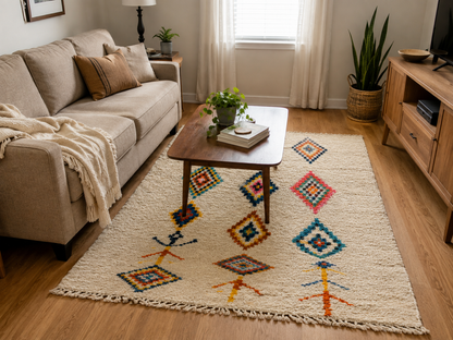 Miza Colorful Azilal Moroccan Wool Rug 8x11 ft – One of a Kind— Ready to Ship