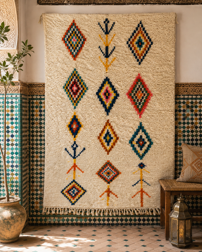 Miza Colorful Azilal Moroccan Wool Rug 8x11 ft – One of a Kind— Ready to Ship
