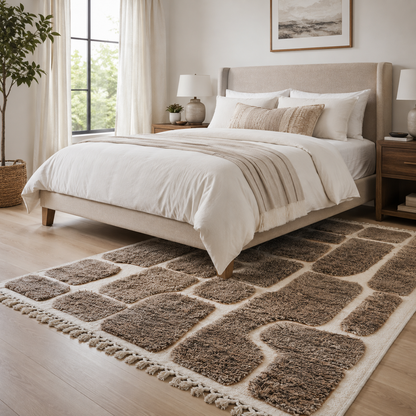 Anzar Brown & Ivory Abstract Moroccan Rug