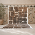 Anzar Brown & Ivory Abstract Moroccan Rug
