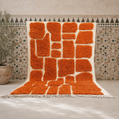 Akal Orange & Ivory Abstract Moroccan Rug