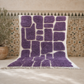 Rokaya Purple & Ivory Abstract Moroccan Rug