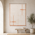 Naima Minimalist Moroccan Berber Rug – Ivory & Orange