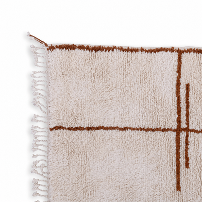 Anza Minimalist Moroccan Berber Rug – Ivory & Brown