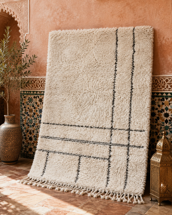 Ayour Minimalist Beni Ourain Moroccan Wool Rug