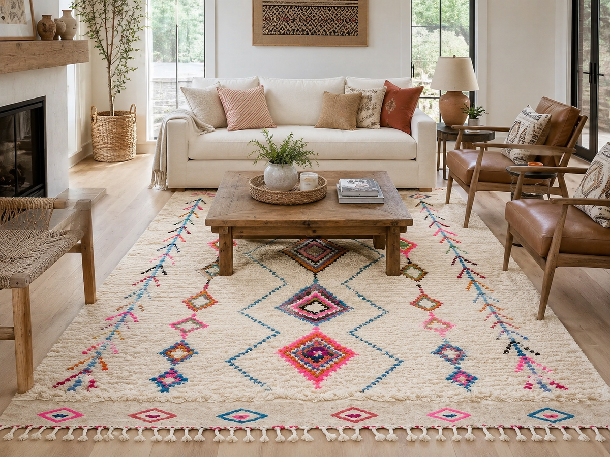 Mimoza Colorful Handwoven Azilal Rug