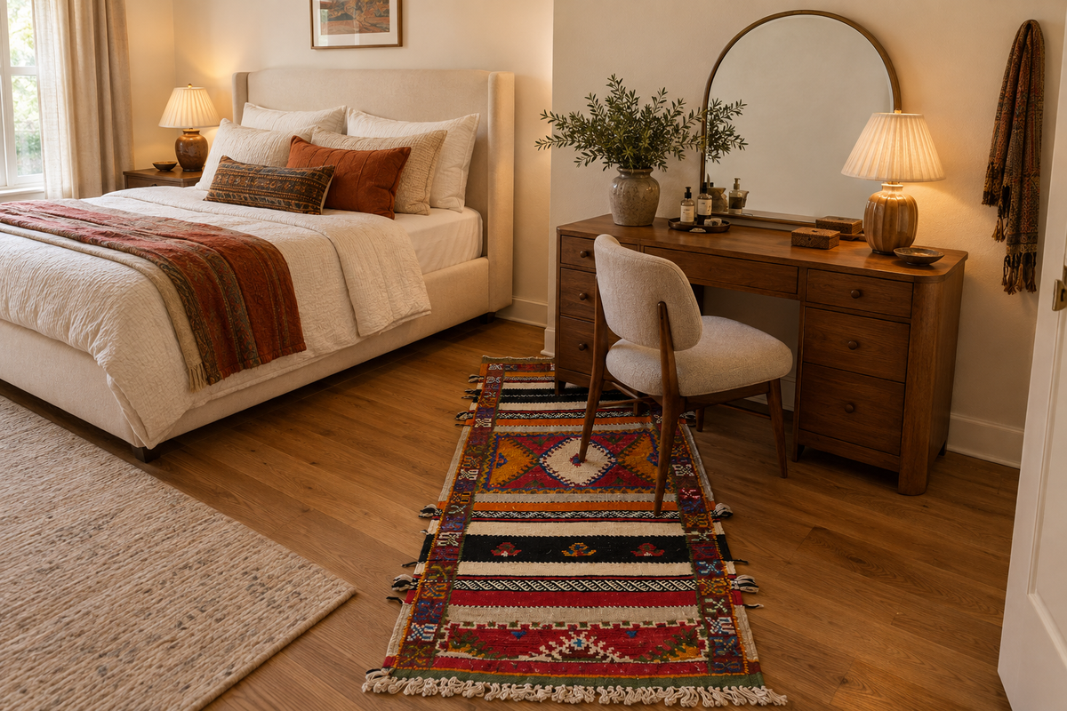 Saffron Ochre Moroccan Wool Rug — Ready to Ship