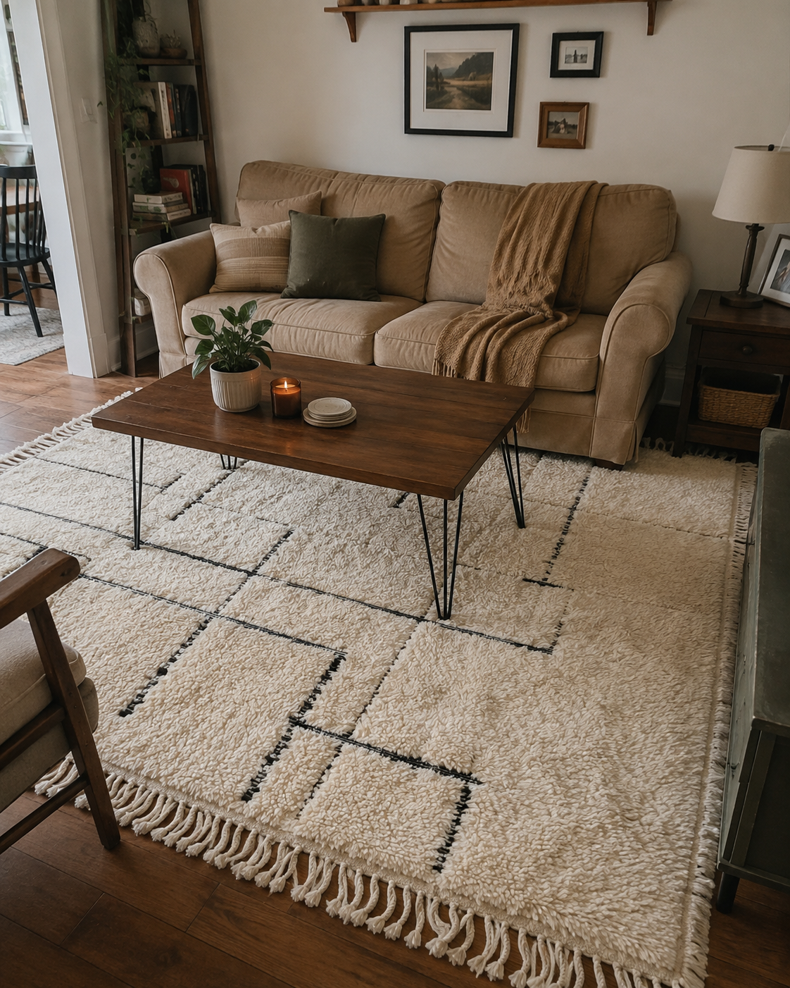 Ayour Minimalist Beni Ourain Moroccan Wool Rug