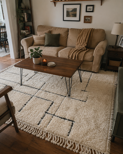 Ayour Minimalist Beni Ourain Moroccan Wool Rug