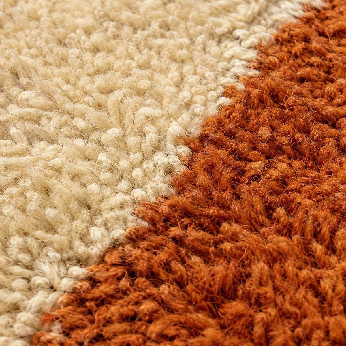 Ayah Rust & Cream Checkerboard Moroccan Berber Rug