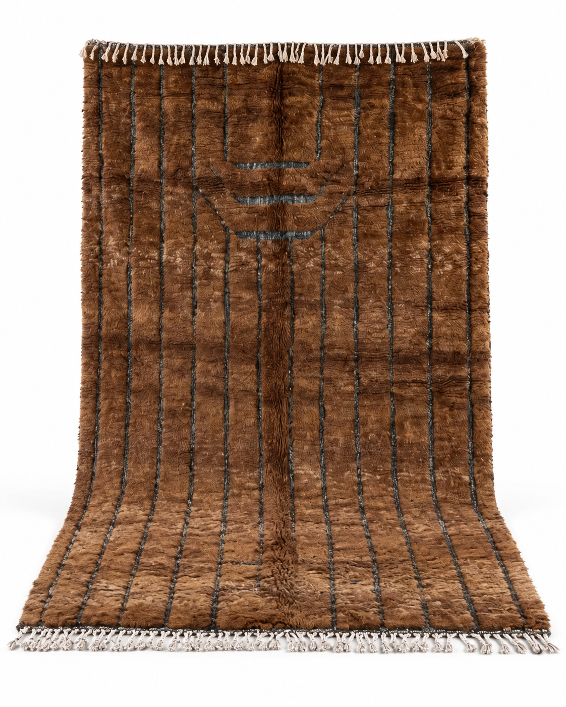 Beni Ouarain Brown & Charcoal Wool Rug – Handwoven Moroccan Rug