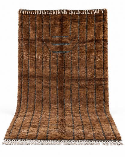 Beni Ouarain Brown & Charcoal Wool Rug – Handwoven Moroccan Rug